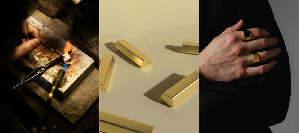 Herrenschmuck Gold handgemacht Goldringe Siegelring