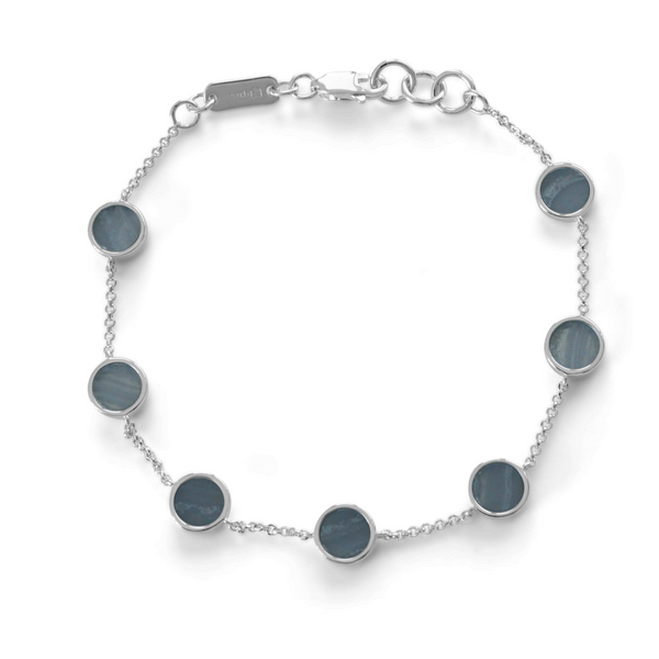 Silber Armband mit blauem Edelstein aus 925 Silber