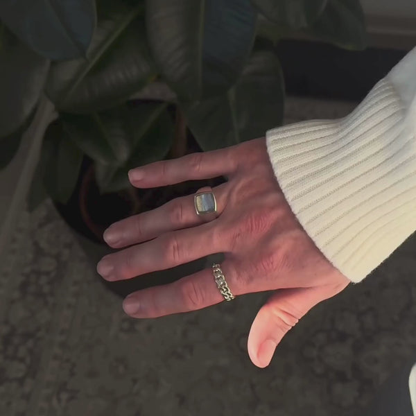 Moderner Cuban Ring für Herren aus 925 Sterling Silver handgemachte Musterung stylisch und langlebig Sprezzi Fashion