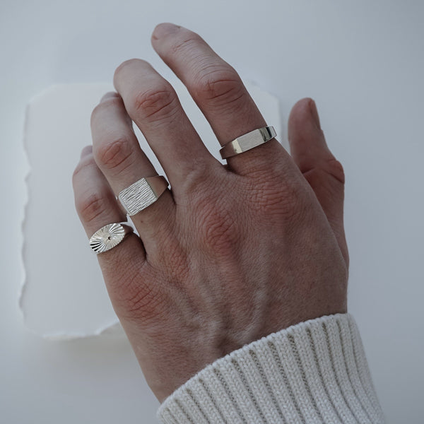 Schmuck Set für Männer aus verschiedenen Silbernen Ringen aus 925 Sterling Silver