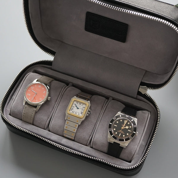 Luxuriöse Leder Uhrenbox Aufbewahrung für bis zu 3 Uhren von Sprezzi Fashion