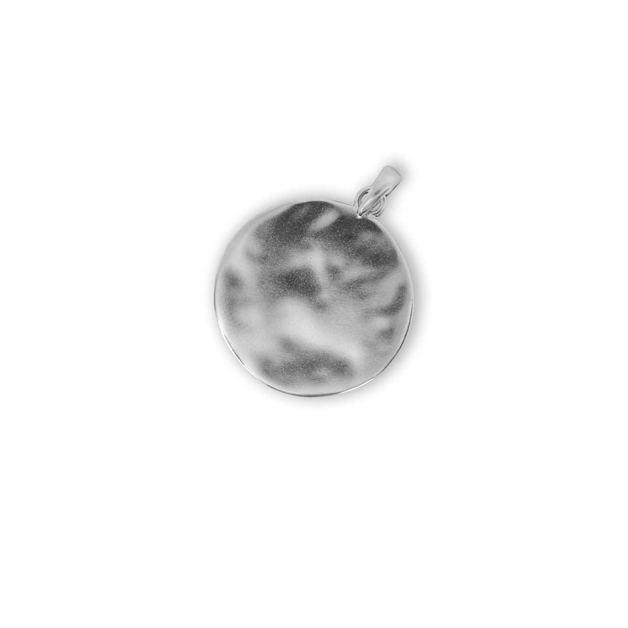 Men's Silver Chain With Hammered Pendant | Sprezzi Fashion