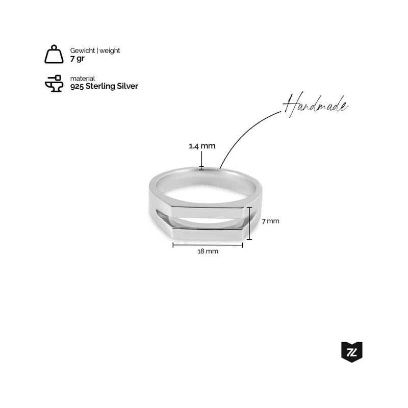 Handgefertigter Ring aus 925 Sterling Silber mit einem Gewicht von 7 Gramm minimalistisch elegant stilvoll Sprezzi Fashion