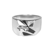 925 Sterling Silber Ring Notch Massiver Herrenring Handgemacht Robust Modern Stilvolles Schmuckstueck Sprezzi Fashion