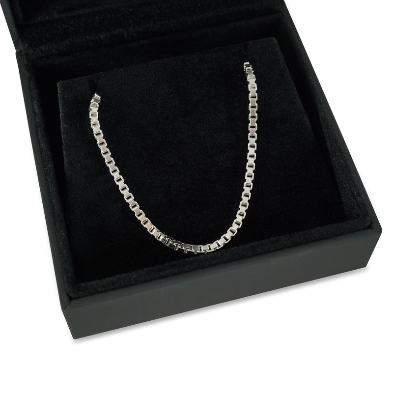 925 Sterling Silber Box Kette geliefert in edler Schmuckbox das perfekte Geschenk für stilbewusste Träger Sprezzi Fashion