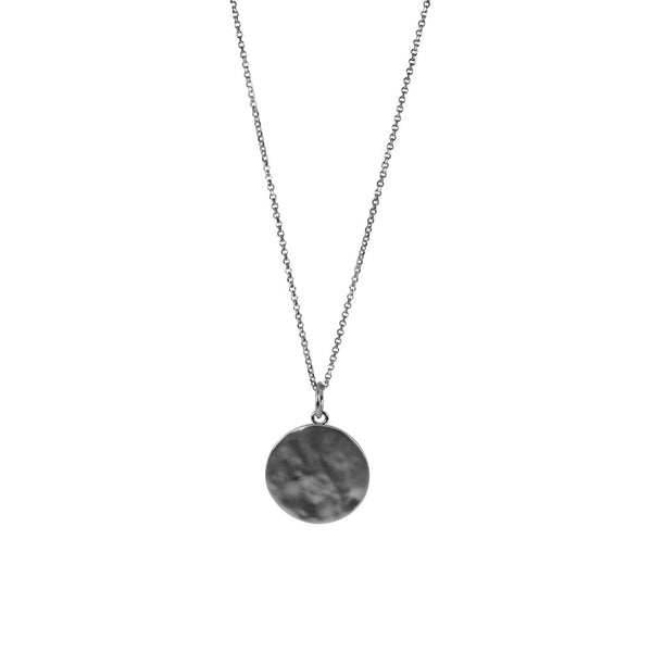 Herren Halskette aus 925 Sterling Silber mit gehämmertem Belcher Anhänger robust und stilvoll Sprezzi Fashion