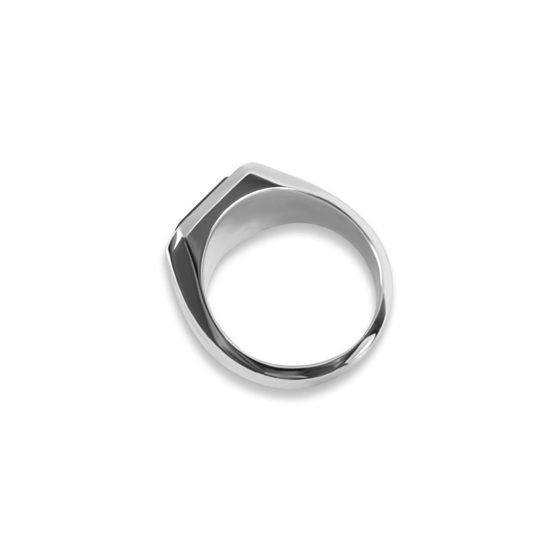 Handgefertigter Siegelring aus 925 Sterling Silber mit markantem Octagon Design und Onyx Stein Sprezzi Fashion