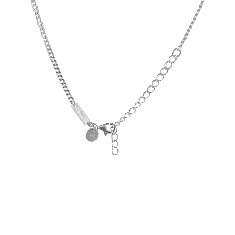 Hochwertige 925 Sterling Silber Halskette mit Kreuz Anhänger und Sprezzi Logo Charm im Raw Look Sprezzi Fashion