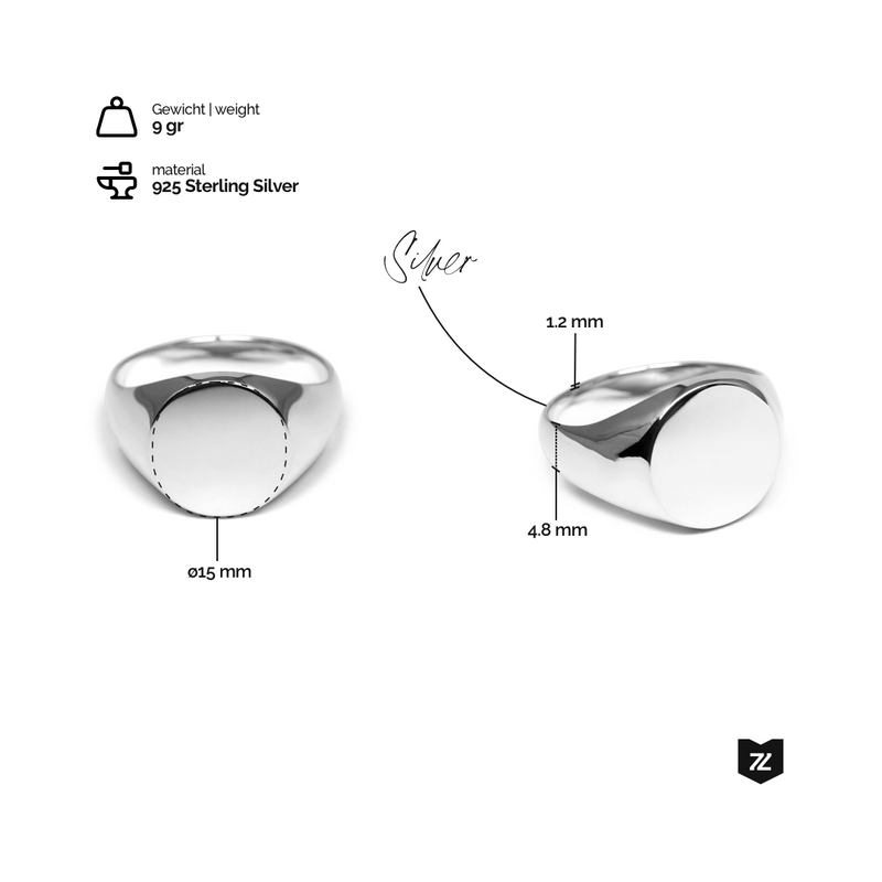 Eleganter Herrenring aus 925 Sterling Silber mit polierter Oberfläche und 9 Gramm Gewicht – minimalistisches Design Sprezzi Fashion