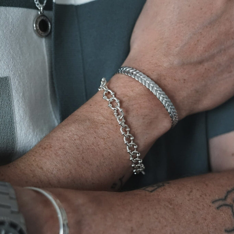 Metall Armband für Männer aus 925 Sterling Silver robust verstellbar