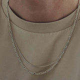 925 Sterling Silver Chain Necklace [Figaro] Halsketten Sprezzi 