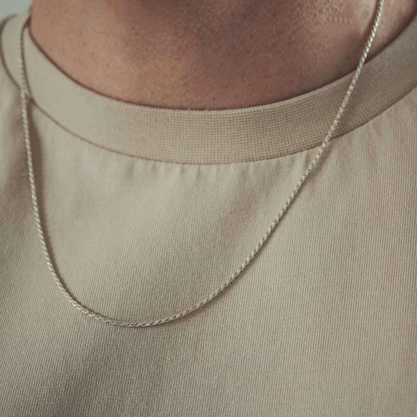 925 Sterling Silver Chain Necklace [Rope] Halsketten Sprezzi 