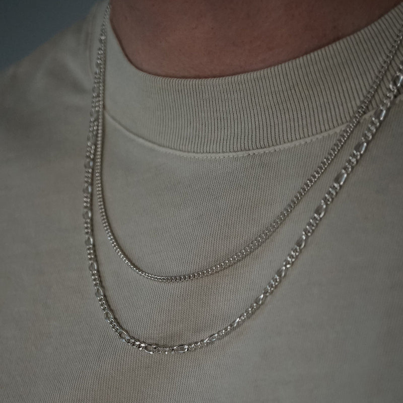 Herren Figaro Halskette Silber