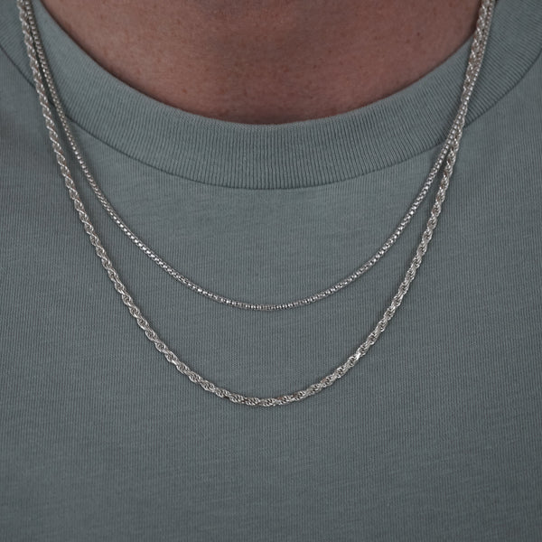 925 Sterling Silver Kette [Rope] Halsketten Sprezzi Silver 925 Silber Silberkette Herrenkette 