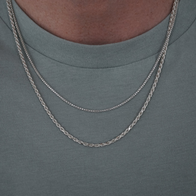 925 Sterling Silver Kette [Rope] Halsketten Sprezzi Silver 925 Silber Silberkette Herrenkette Sprezzi Fashion