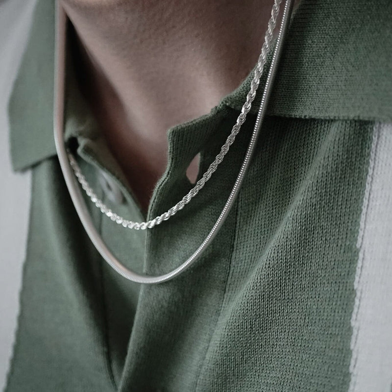 925 Sterling Silver Kette [Rope] Halsketten Sprezzi 