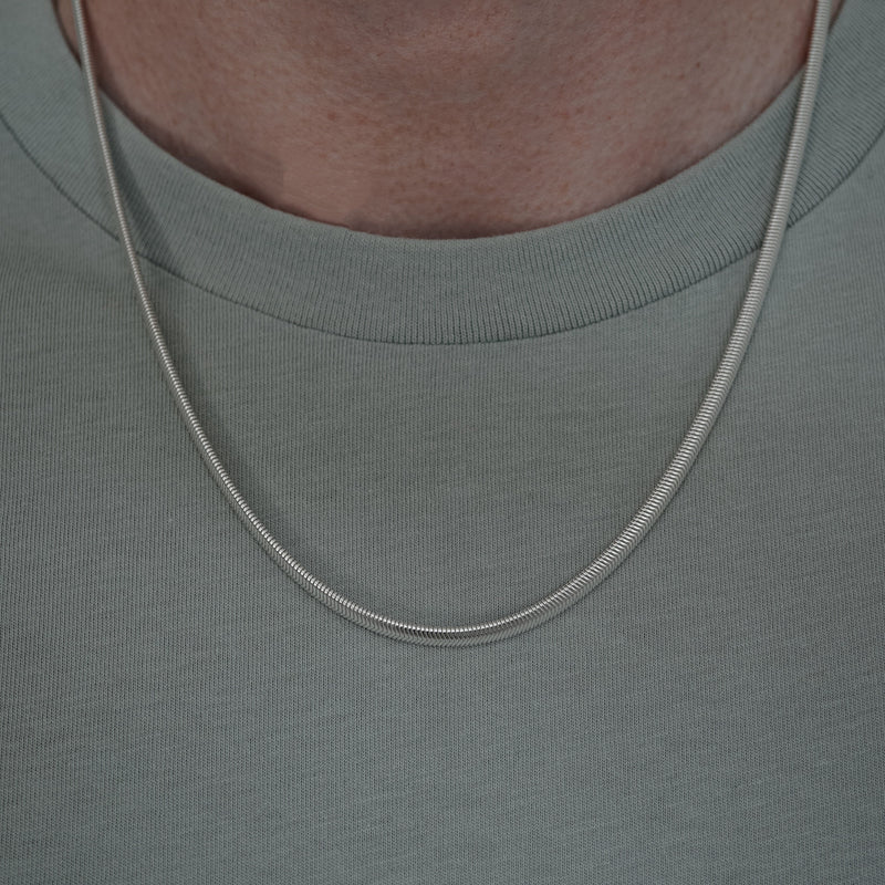 925 Sterling Silver Kette [Snake] Halsketten Sprezzi 