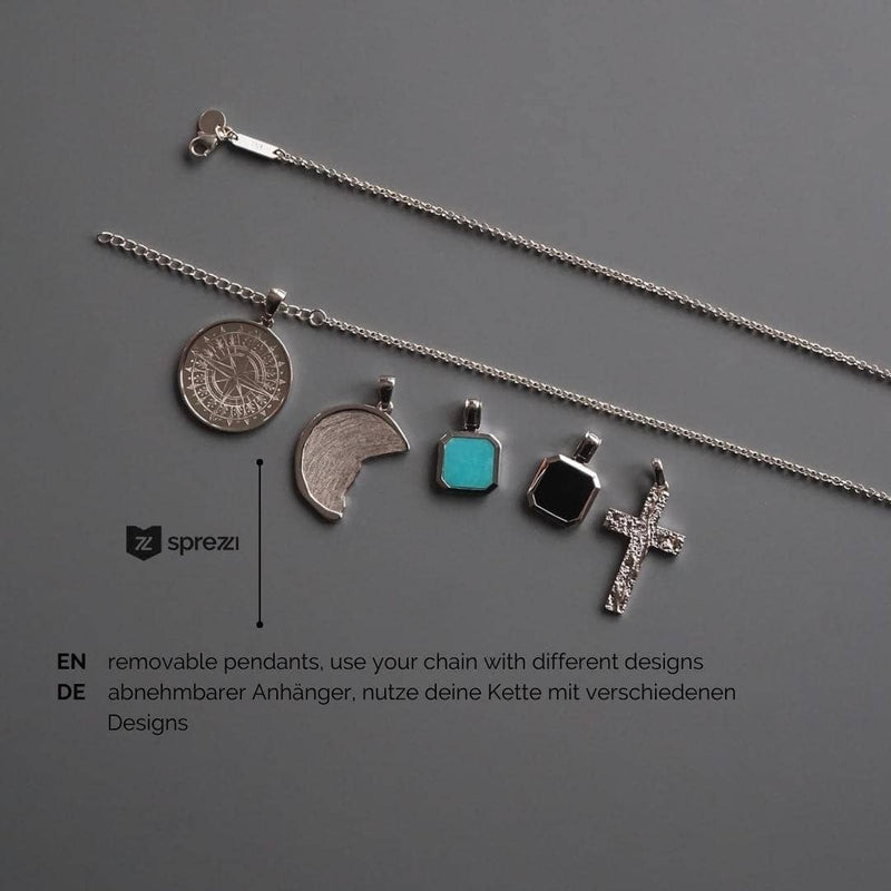925 Sterling Silver Necklace [Hammered] Halsketten Sprezzi 