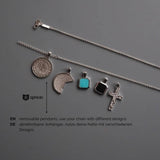 925 Sterling Silver Necklace [Kompass] Halsketten Sprezzi 