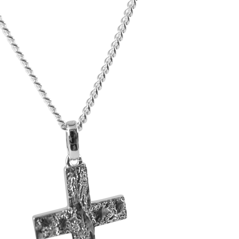 925 Sterling Silver Necklace [Kreuz Raw] Halsketten Sprezzi 