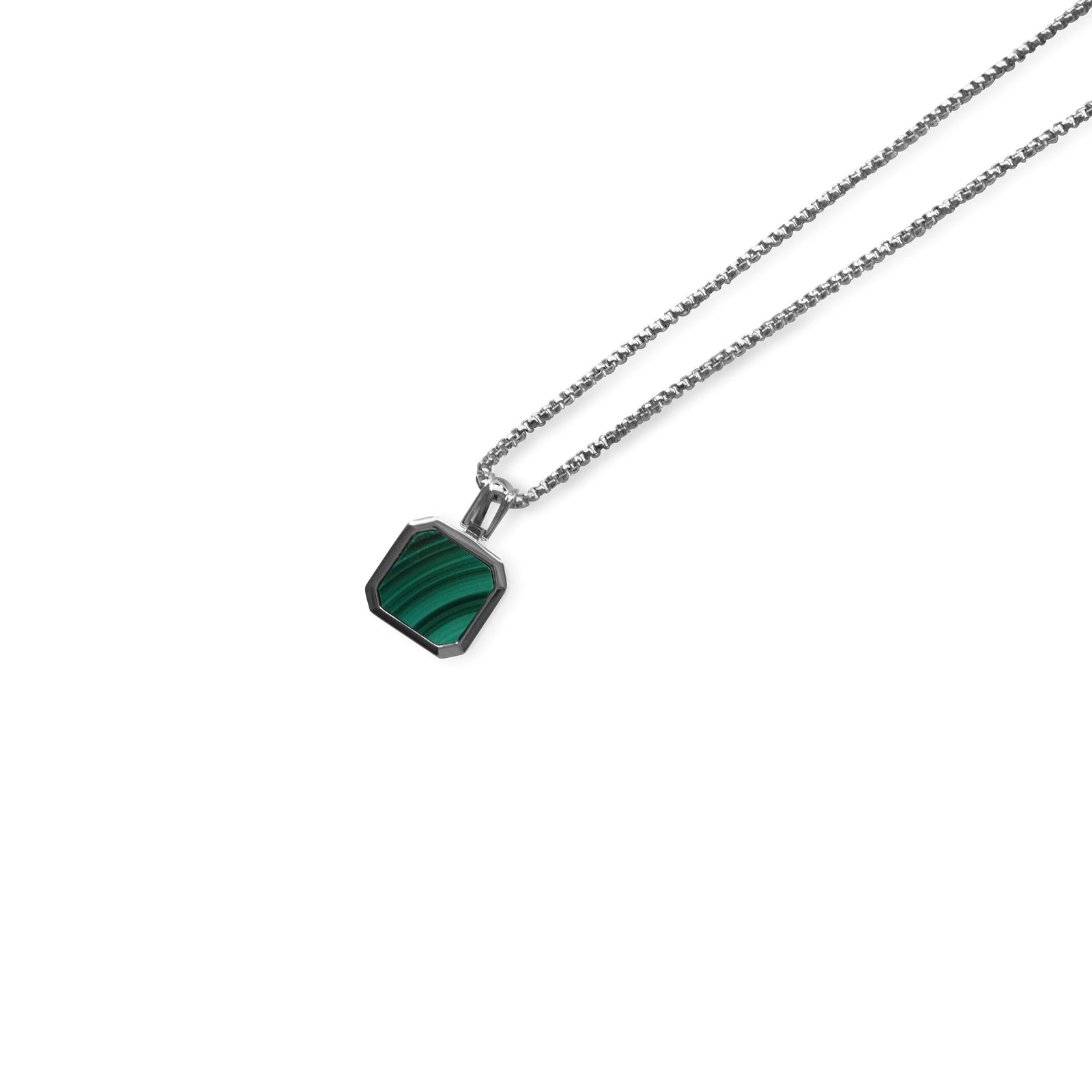 Unisex 925 Sterling outlets Silver Malachite Necklace