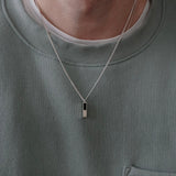 925 Sterling Silver Necklace [Onyx Cube] Halsketten Sprezzi 