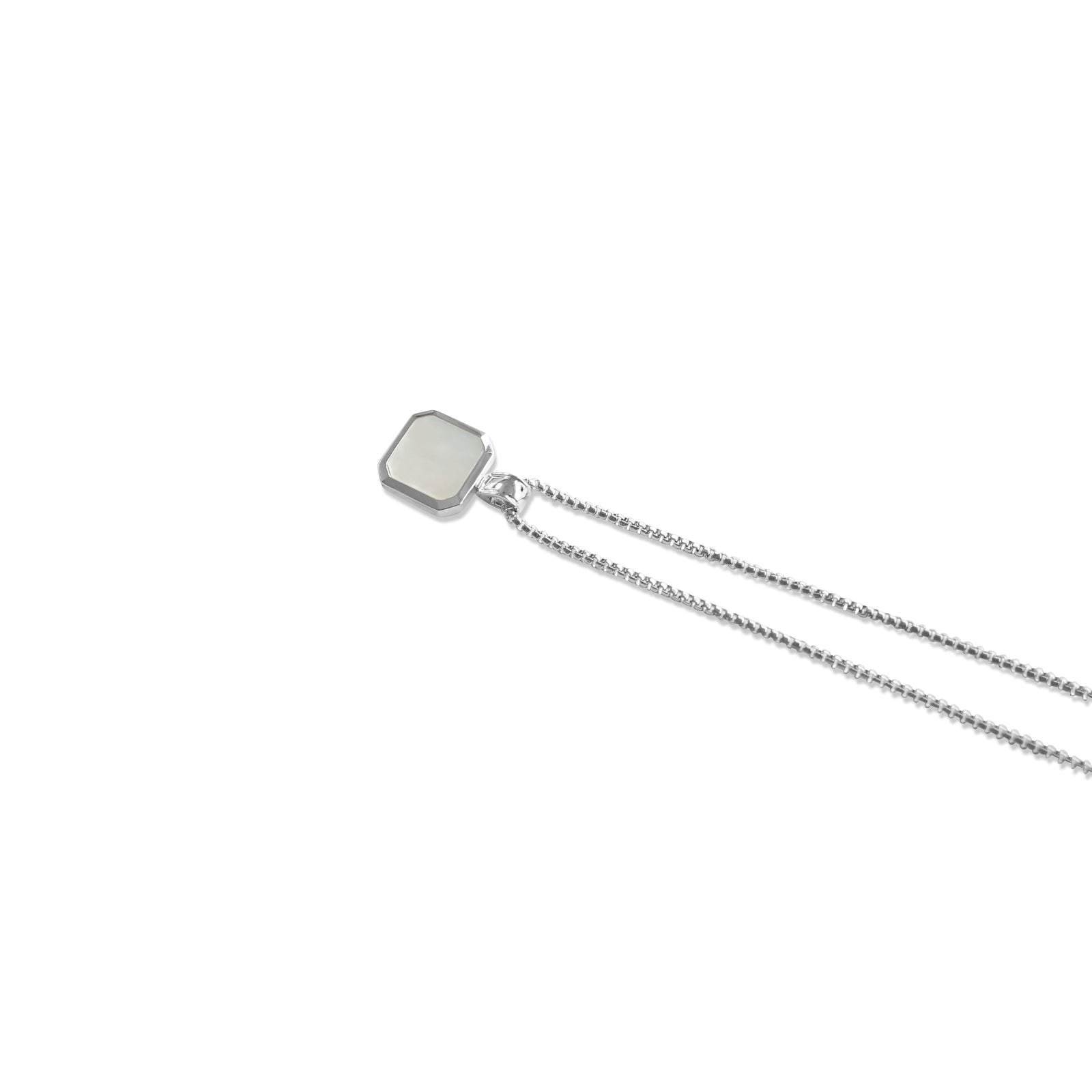 Men's silver necklace with Mother of Pearl pendant | You