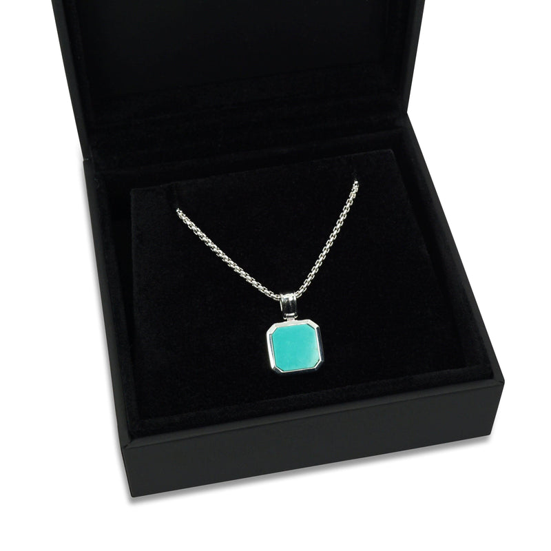 925 Sterling Silver Necklace [Turquoise] Halsketten Sprezzi 