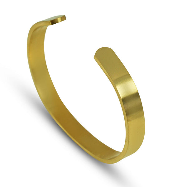Brazalete de acero inoxidable 316L en dorado con superficie cepillada acabado mate diseño elegante Sprezzi Fashion
