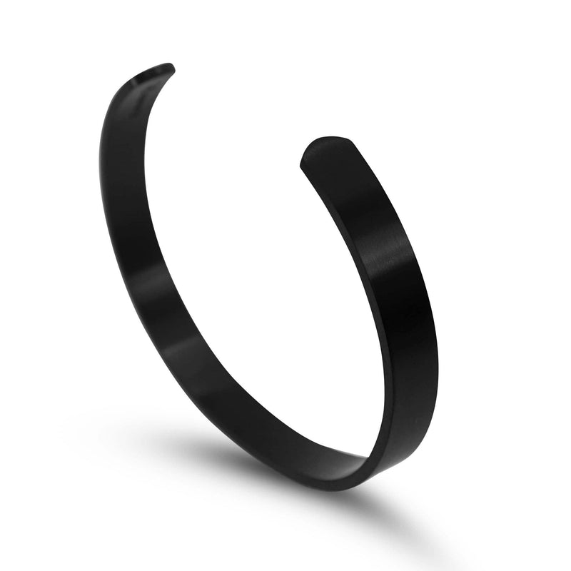 Armreif aus Edelstahl 316L in Schwarz mit gebürsteter Oberfläche mattes Finish modern und elegant Sprezzi Fashion