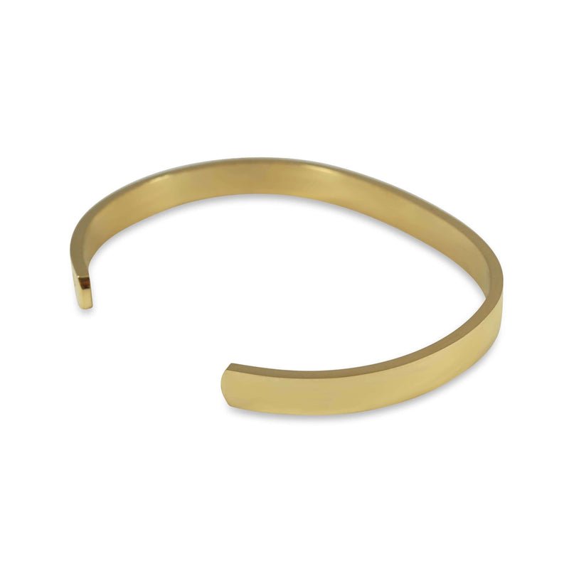 Polierter Armreif aus Edelstahl in Gold mit spiegelglatter Oberfläche luxuriöser Herren Schmuck Sprezzi Fashion