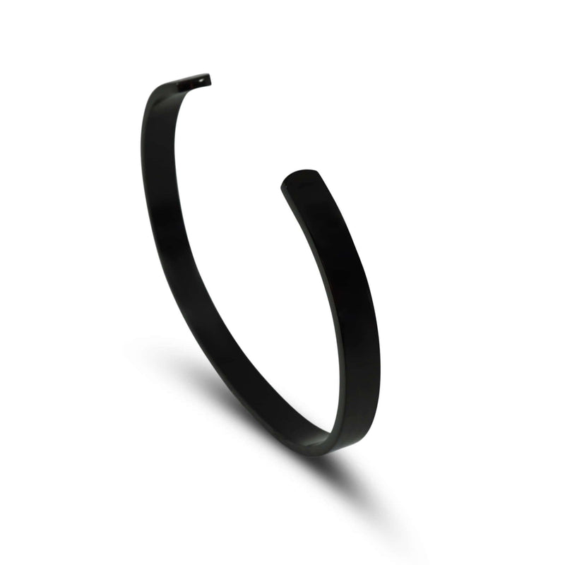 Polierter Armreif aus schwarzem Edelstahl mit glänzender Oberfläche stilvolles Herren Accessoire Sprezzi Fashion