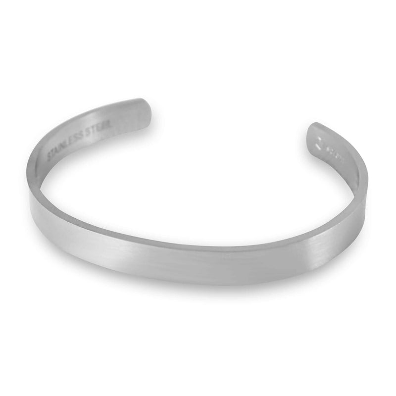 Verstellbarer Armreif aus mattem Edelstahl in Silber angenehm zu tragen und langlebig Sprezzi Fashion