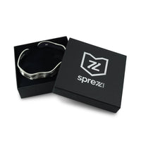 Armreifen Aufbewahrungsbox aus schwarzem Leder mit elegantem Design ideal als robustes Schmucketui und Geschenkverpackung Sprezzi Fashion