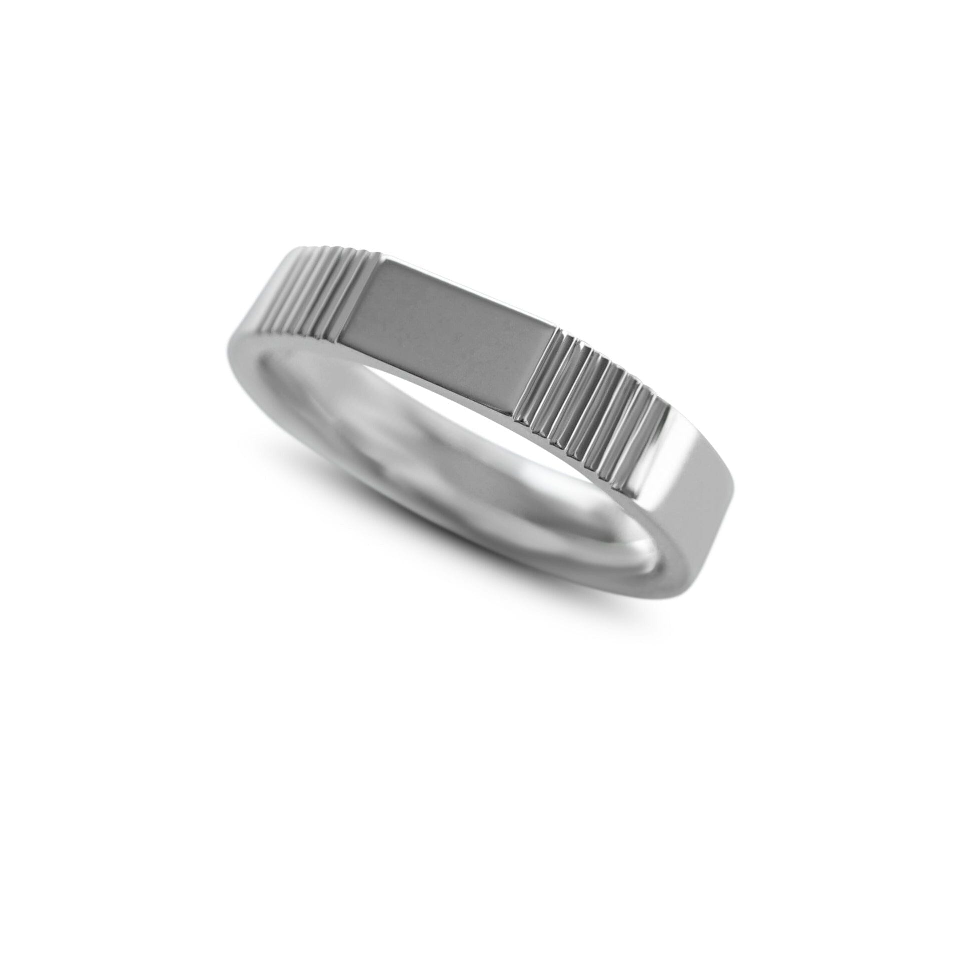 ' s Band Ring Lines Silver & Fashion