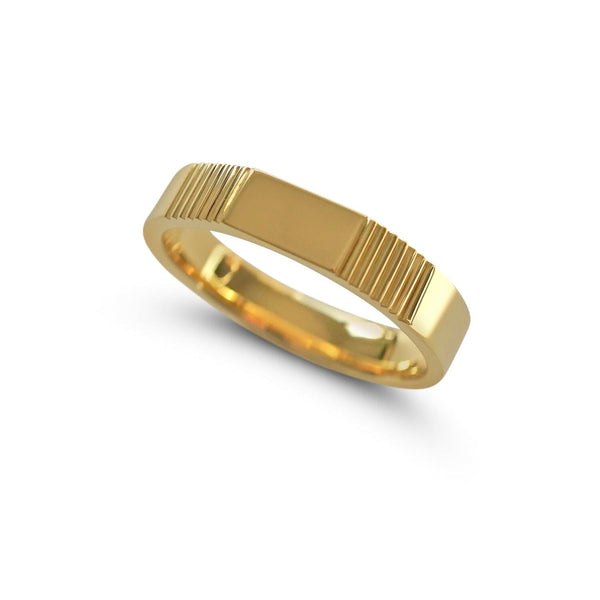 Moderner Herren Ring aus 925 Silber und Gold stilvoll robust minimalistisch für Alltag und besondere Anlässe Sprezzi Fashion
