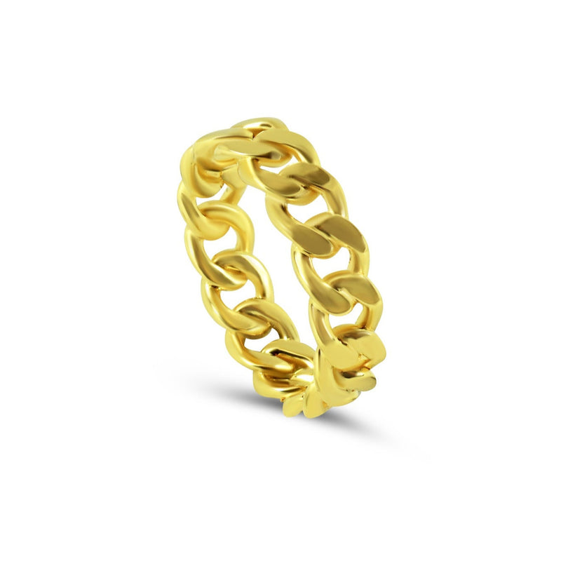 Chain Cuban Ring Ringe Sprezzi Silver 925 Gold Ring Herren StreetwearCuban Chain Ringe aus Silber und Gold Streetwear Schmuck Sprezzi Fashion