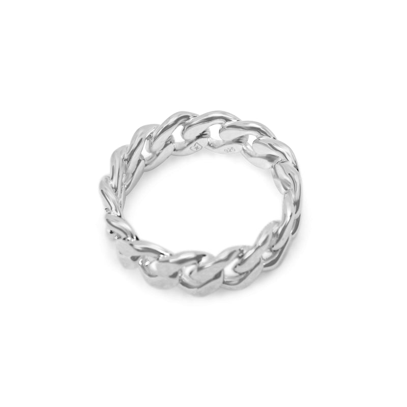 Moderner Chain Ring Siegelring für Herren handgemachte Musterung exklusives Design Sprezzi Fashion