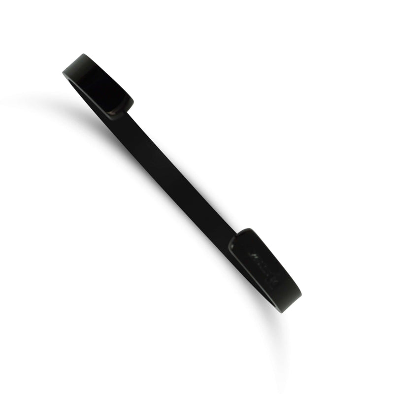 Eleganter Armreif aus poliertem schwarzen Edelstahl modernes Design für Herren Schmuck Sprezzi Fashion