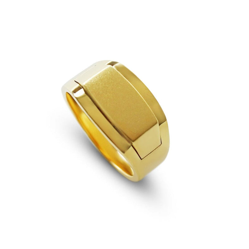 Handgefertigter Edgy Ring aus 925 Silber mit 18k Vergoldung minimalistisch elegant stilvoll fuer Herren Sprezzi Fashion