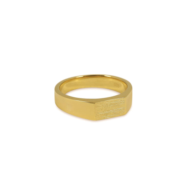 Edler Herren Siegelring Raw Thin mit 18k Gold Plating modernes Design Sprezzi Fashion