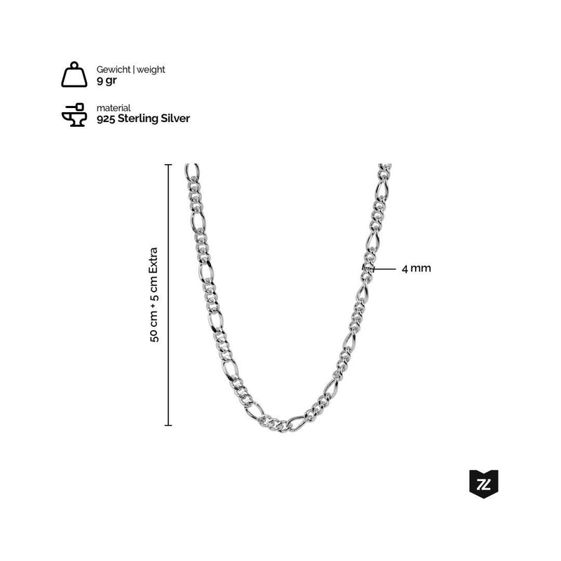 Elegante Figaro Halskette aus Sterling Silber fuer Herren stilvoll und vielseitig Sprezzi Fashion