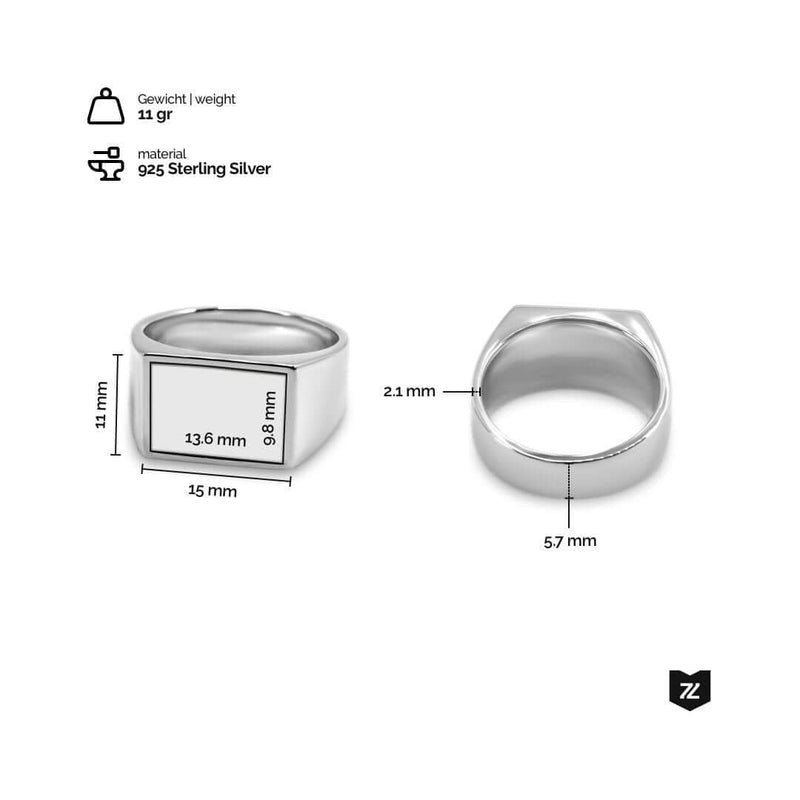 Exquisiter Herren Siegelring aus 925 Sterling Silber mit edlem Pearl Stein Gewicht 10 Gramm handgefertigt Sprezzi Fashion