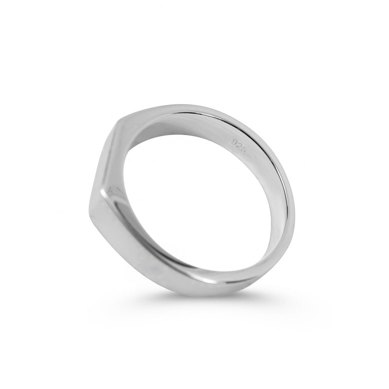 Feiner minimalistischer Herrenring aus massivem Silber Raw Thin Stil Sprezzi Fashion