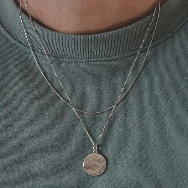 Halsketten Set Hammered und Box aus 925 Sterling Silber mit robustem Verschluss handgefertigt Sprezzi Fashion