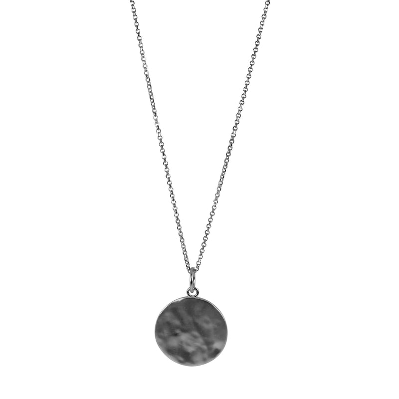 Hammered Halskette aus 925 Sterling Silber handgefertigt mit strukturierter Oberflaeche Sprezzi Fashion