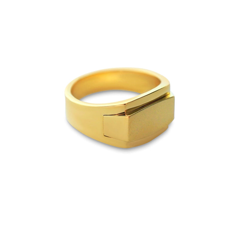Handarbeit Edgy Ring Gold 18k vergoldet aus 925 Sterling Silber minimalistisch modern stilvoll fuer Maenner Sprezzi Fashion