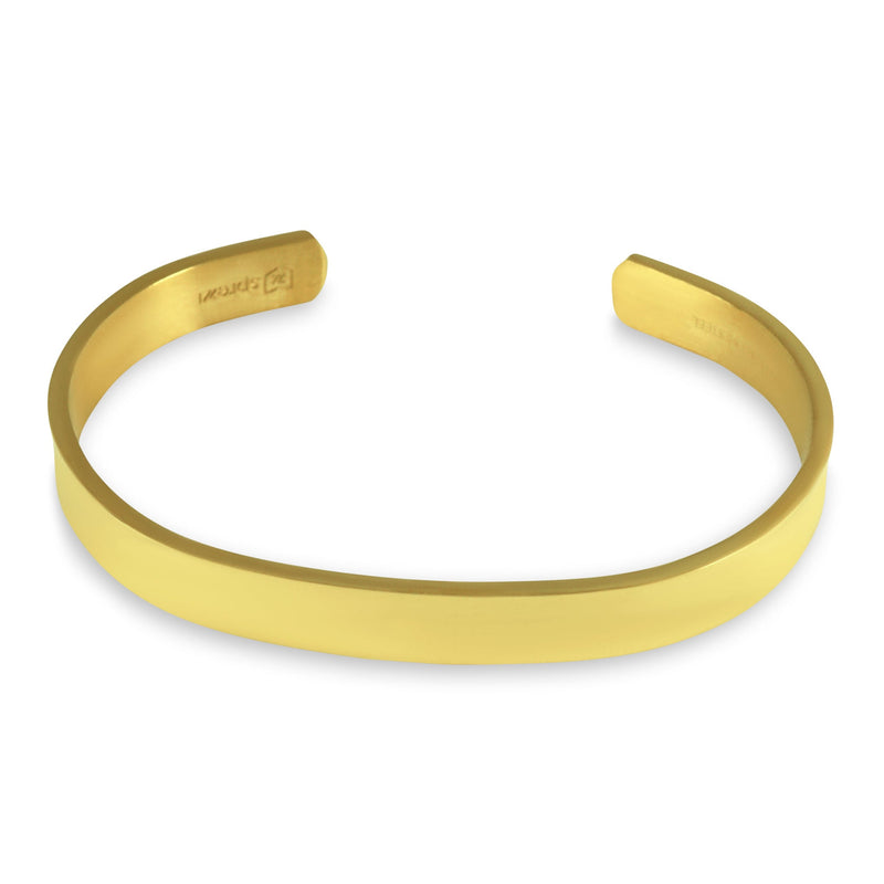 Minimalistischer Herren Armreif in gebürstetem Gold handgefertigt aus Edelstahl edles Design Sprezzi Fashion