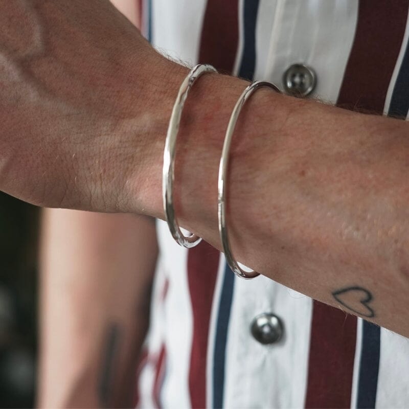 Herren Armreifen Set aus 925 Sterling Silber in Bicolor Design hochwertiger Schmuck Sprezzi Fashion