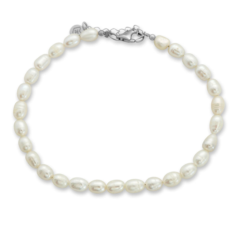 Herren Perlenarmband aus echten Perlen und 925 Sterling Silber elegantes Schmuck Accessoire Sprezzi Fashion